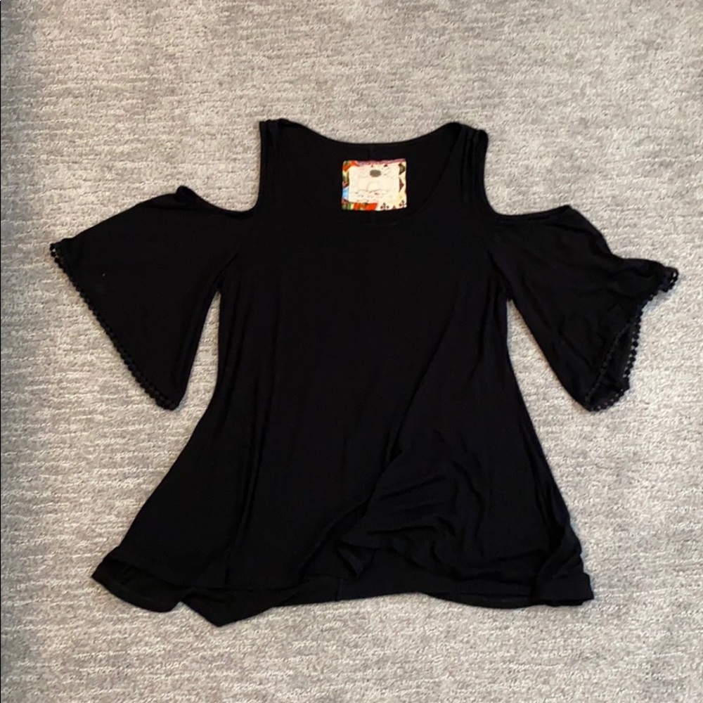Black Cold Shoulder Top